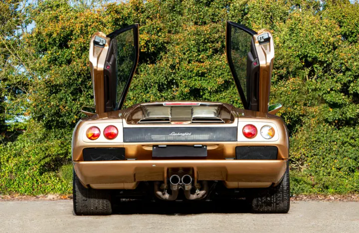 Lamborghini Diablo VT rear with open gullwing doors